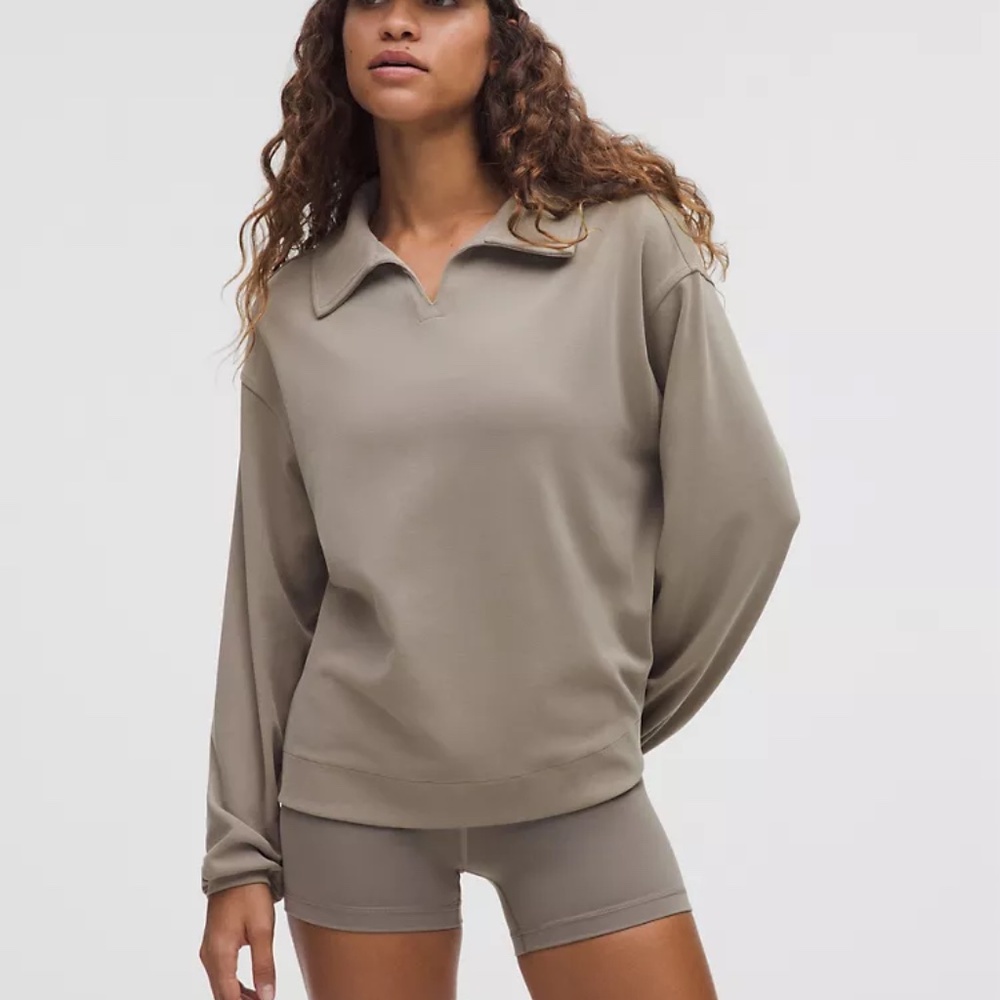 Lululemon Softstreme Pique Oversized Long-Sleeve Polo Shirt